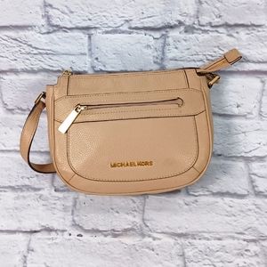 Michael Kors nude pebbled leather crossbody bag